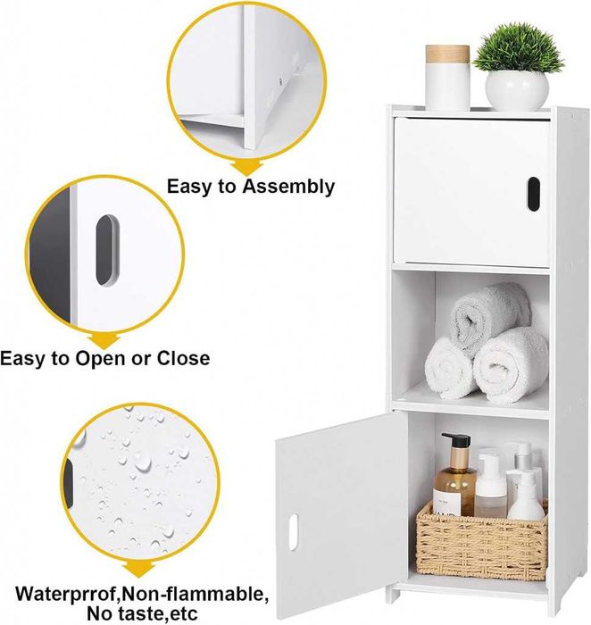 Стилен и практичен водоустойчив шкаф за баня, кухня и др. 80x22x25