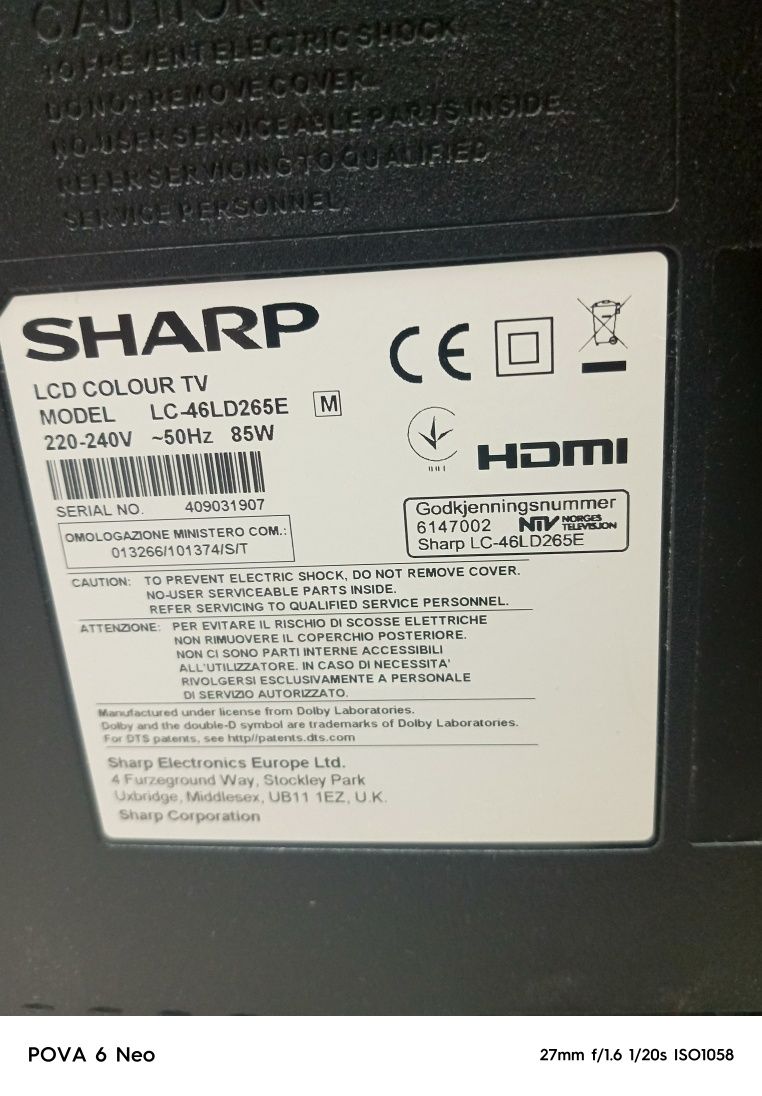Телевизор Sharp LC-46LD265E