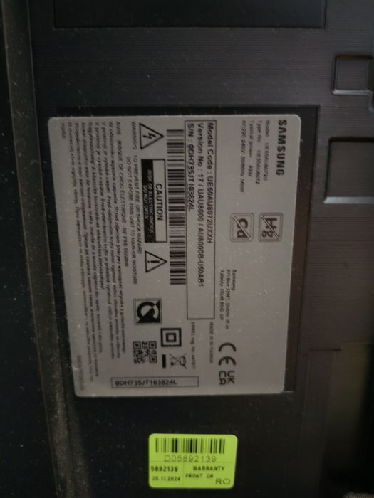 Televizor Samsung 50" UE50AU8072 – defect, pentru piese