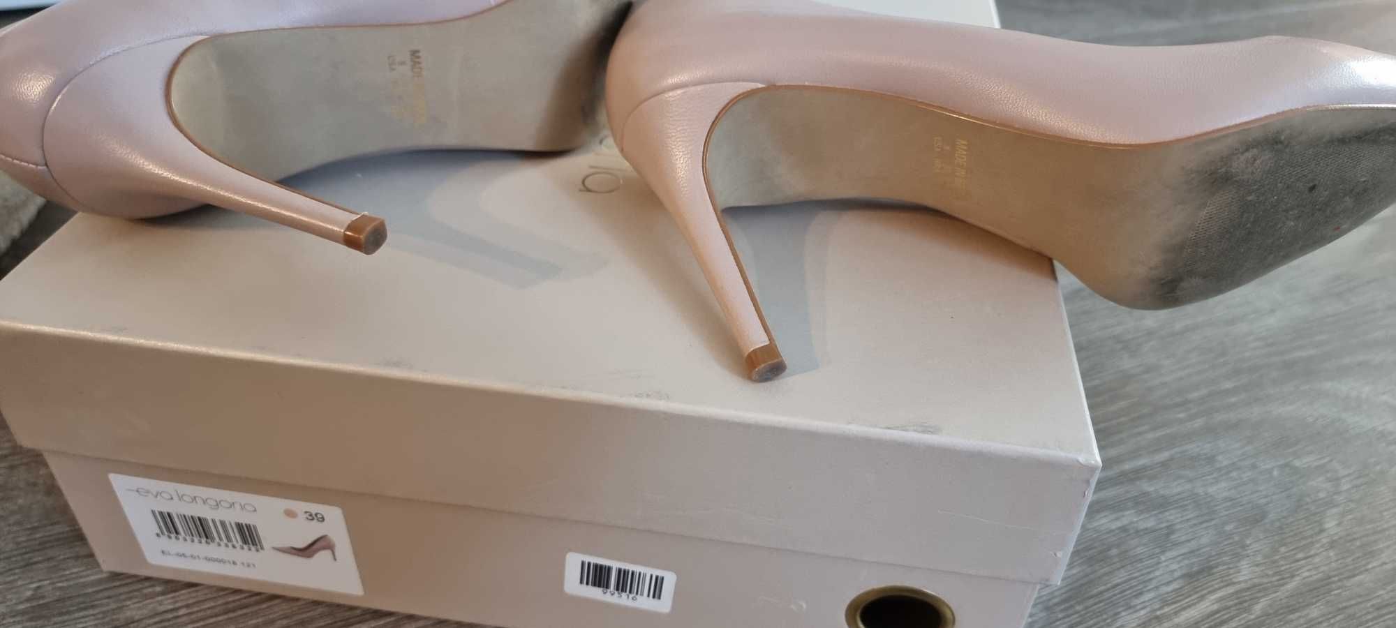 Pantofi piele stilleto Eva Longoria, nude, masura 39, purtati o data