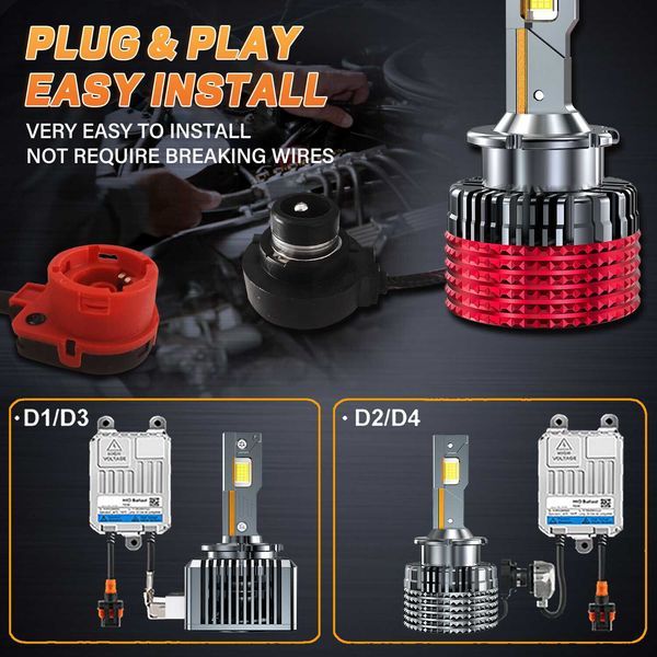 D2S/D2R LED крушки за xenon +390%, комплект