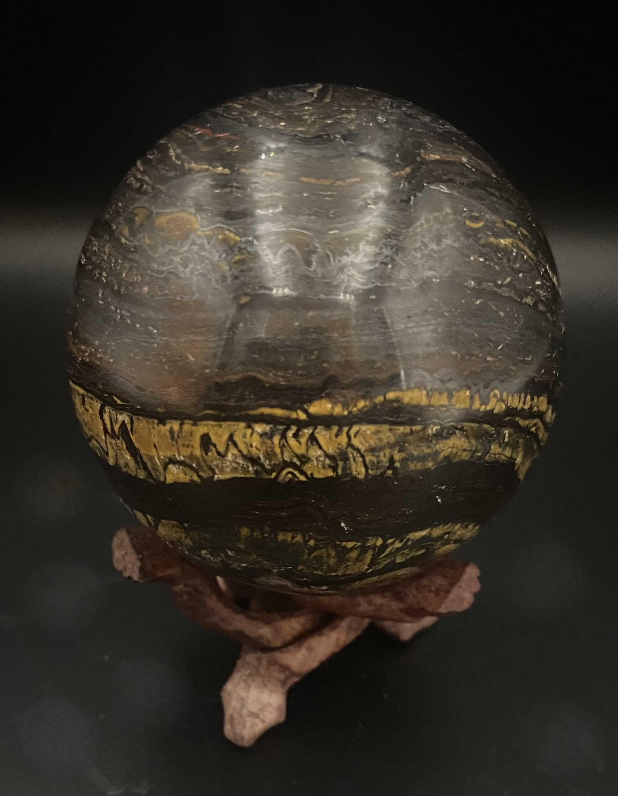 Cristale/Minerale-Ochi de Tigru cu Fier-sfera din piatra semipretioasa
