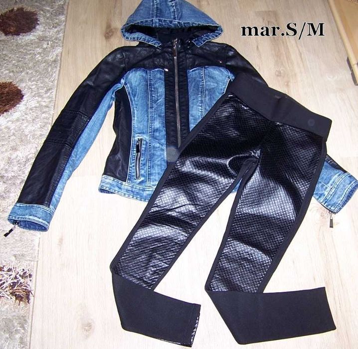 Geaca blugi si cu piele