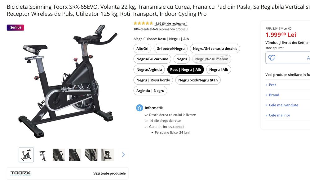 Bicicleta TOORX SRX-65 EVO