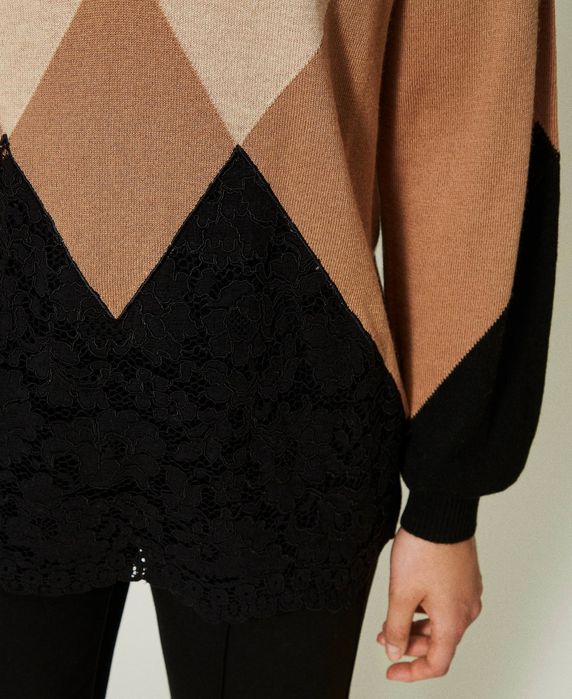 Пуловер с ангора и люрекс Twinset,размер L/XL, ново с етикет!