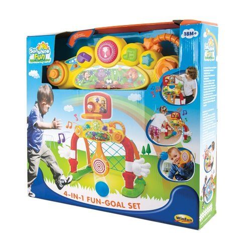 Детска играчка 4 in 1 Winfun, Футболна врата и Баскетболен