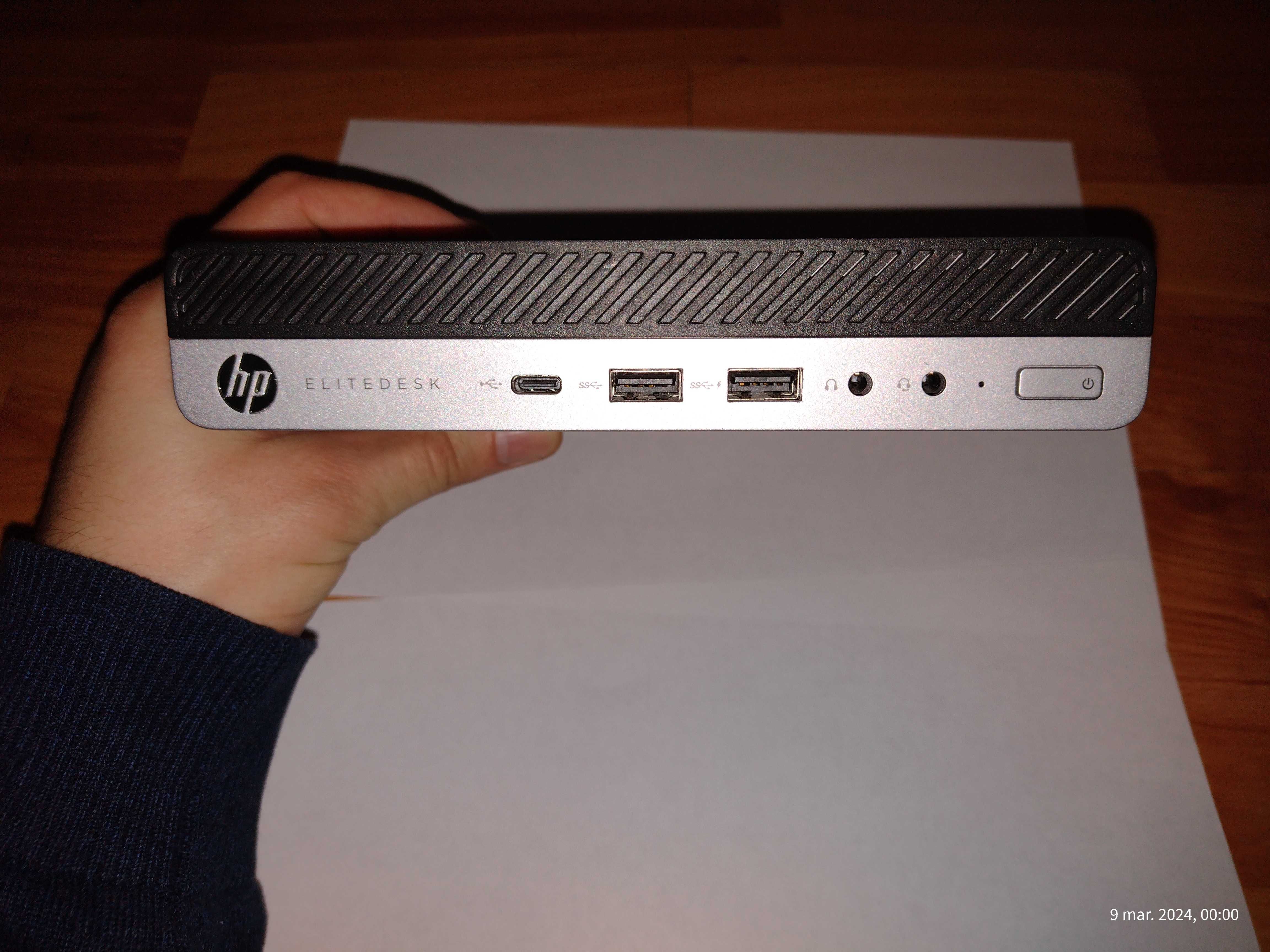 Mini pc HP EliteDesk 800G3 intel I5 7500T -8 GB RAM- SSD 256GB Samsung