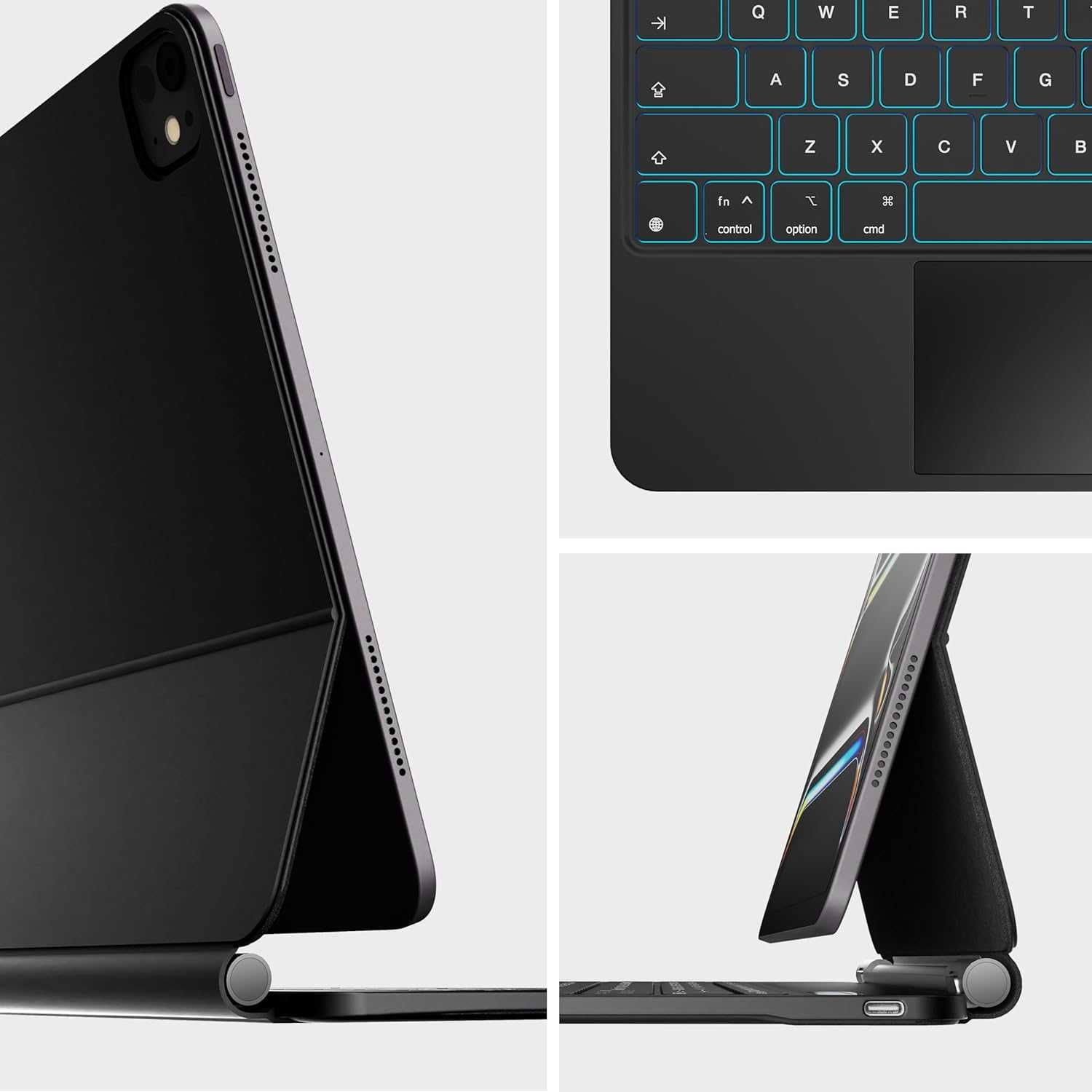 Калъф с клавиатура HOUCC за iPad Pro 2024 13 инча M4, тракпад,7-цветна