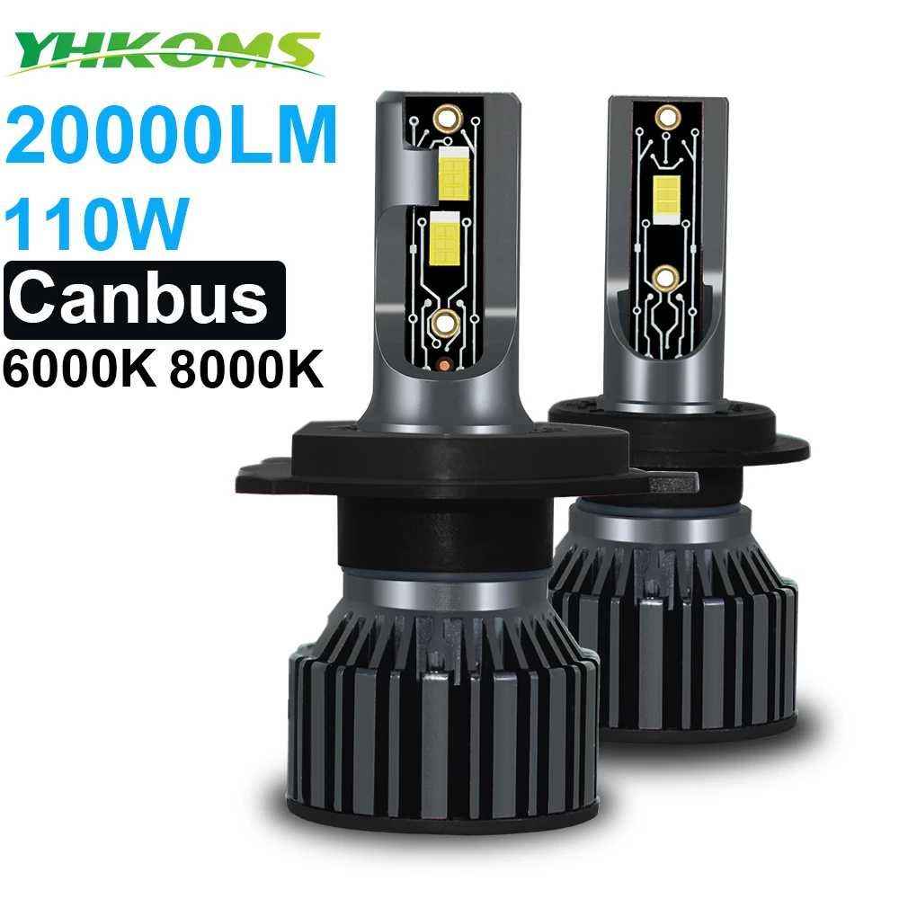 20000lm Висок Клас Мощни LED диодни крушки H7 H1 H4 H11 H3 HB4 canbus