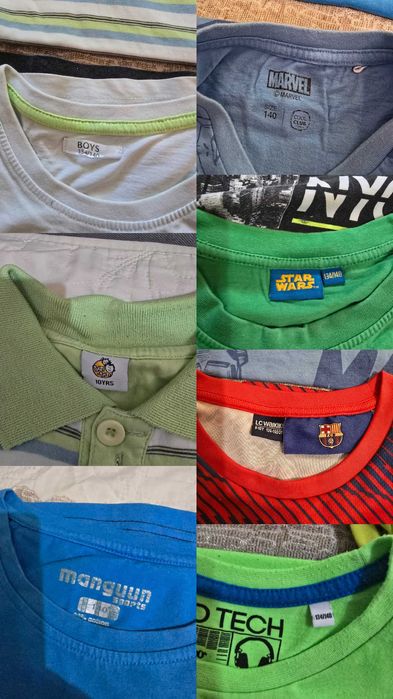 Tricouri copii, marime 9-10 ani, 134-140 cm, 9 tricouri