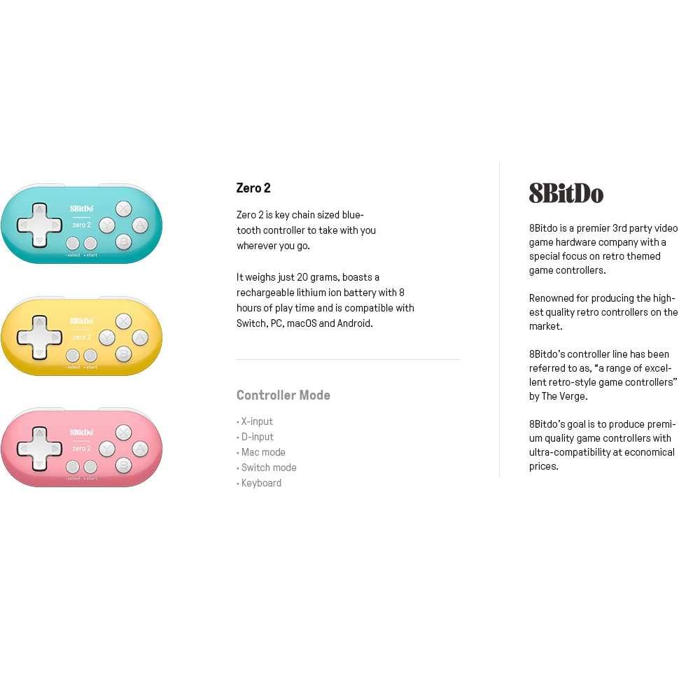 8Bitdo Zero 2 Bluetooth Gamepad