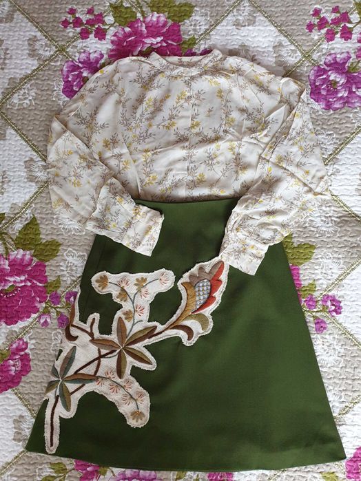 Fusta verde camasa florala