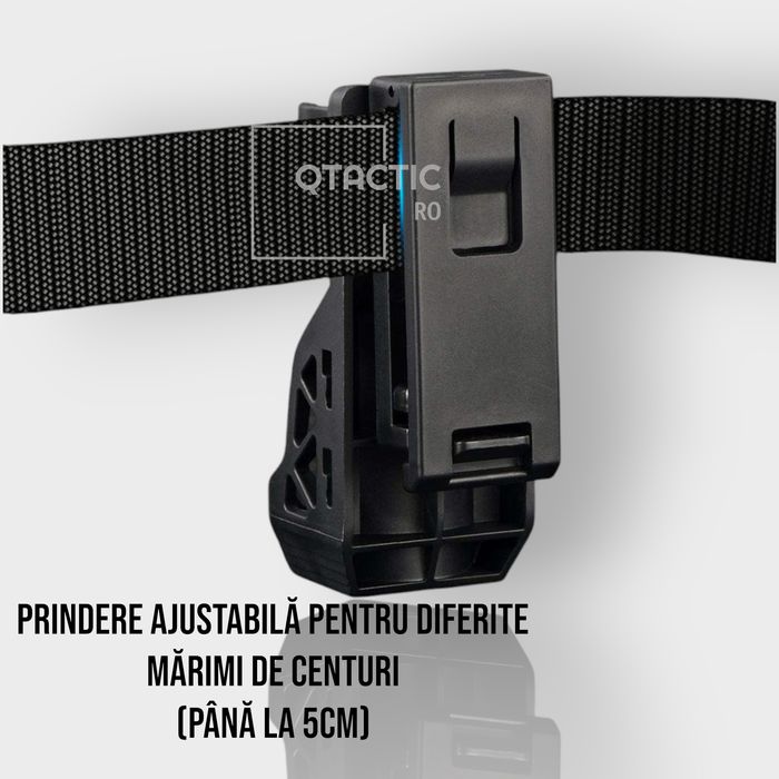 Port / toc tactic pentru lanterna, rotire 360°, blocare rapidă