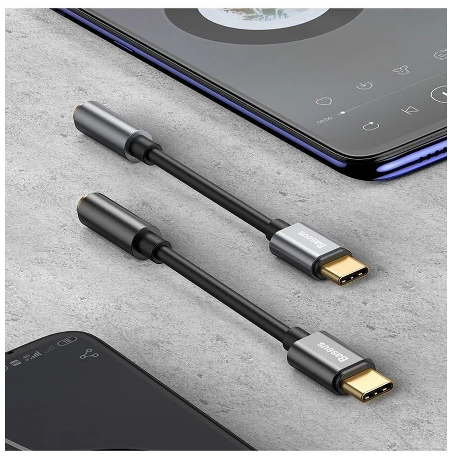 Переходник-адаптер для проводных наушников USB-C - Jack 3.5 mm Baseus