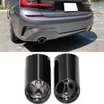 Set Tipsuri Ornamente Toba Evacuare BMW G20 G21 320 330, Negru Lucios
