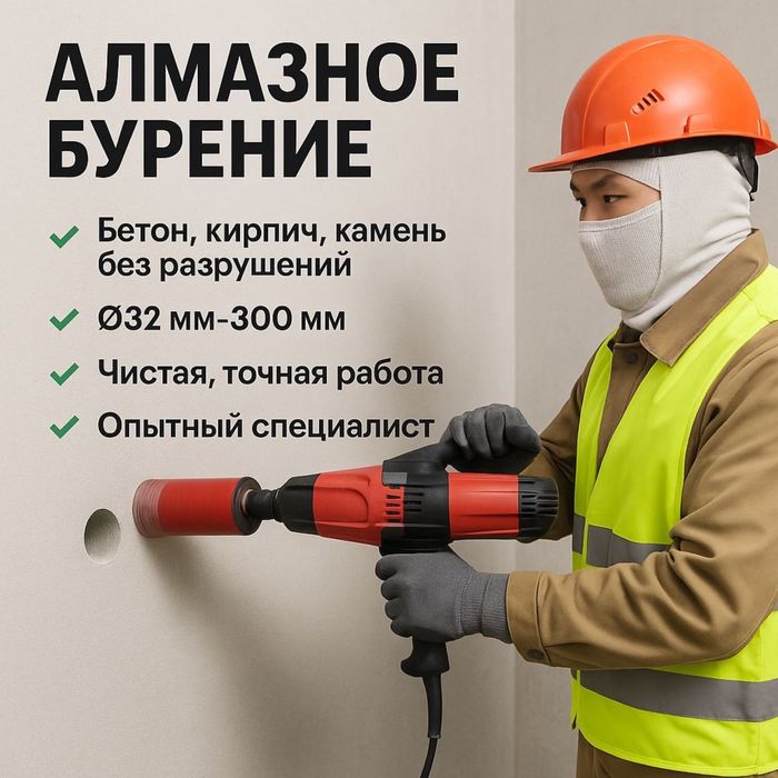 Алмазное Бурение бетона /Сверление Тесік бұрғылау қызметі шымкент