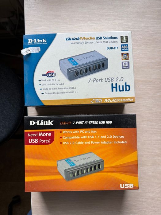 2 бр. USB хъбове D-Link DUB-H7 (Пълен комплект) A4 & A5