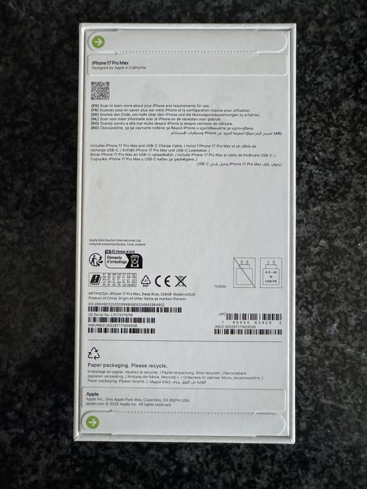 iPhone 17 Pro Max 256GB Deep Blue