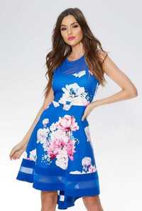 Quiz синя асиметрична рокля на цветя