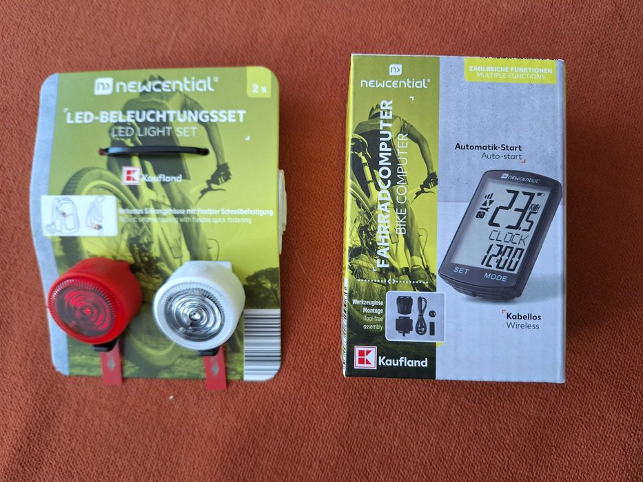 Ciclocomputer Newcen Wireless + set de lumini pt bicicletă, 2unități