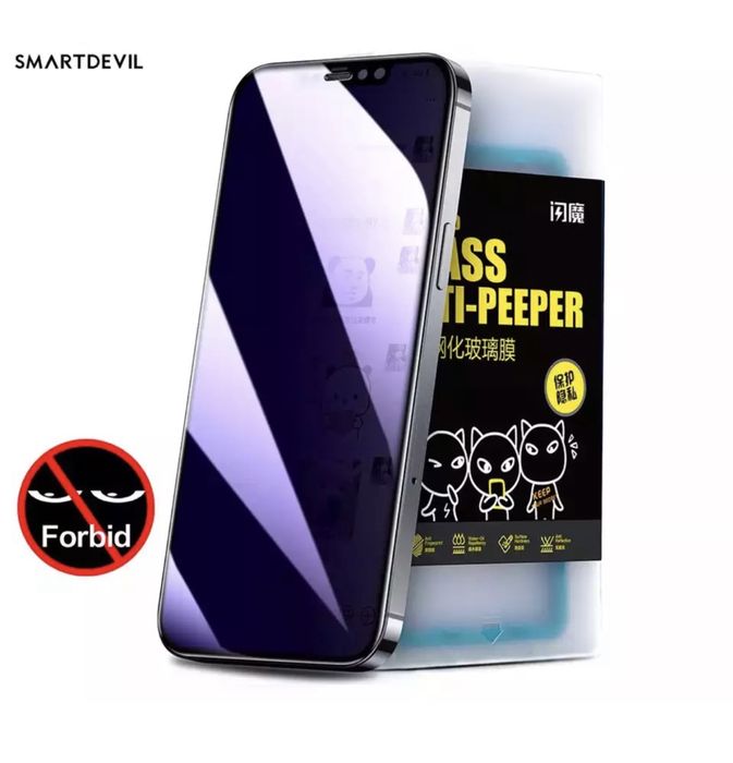 IPHONE 13/14/PRO/MAX/PLUS Folie Sticla Curbata Privacy Indigo 6D 0,3MM