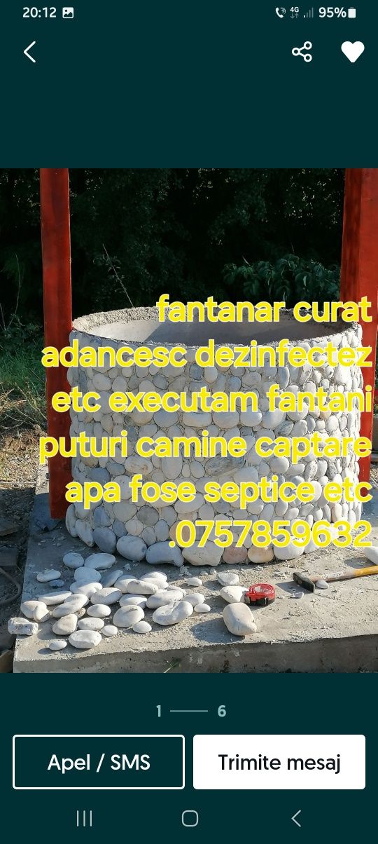 Fantanar puțuri fântâni curățim adâncim dezinfectam