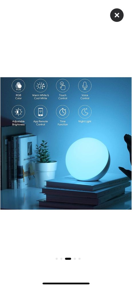 Lampa de veghe, multicolor cu control vocal