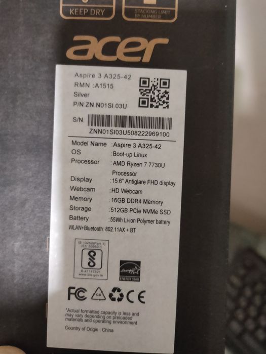 Acer Aspire 3 A325-42 | R7-7730U
