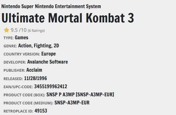 Ultimate Mortal Kombat 3 SNES