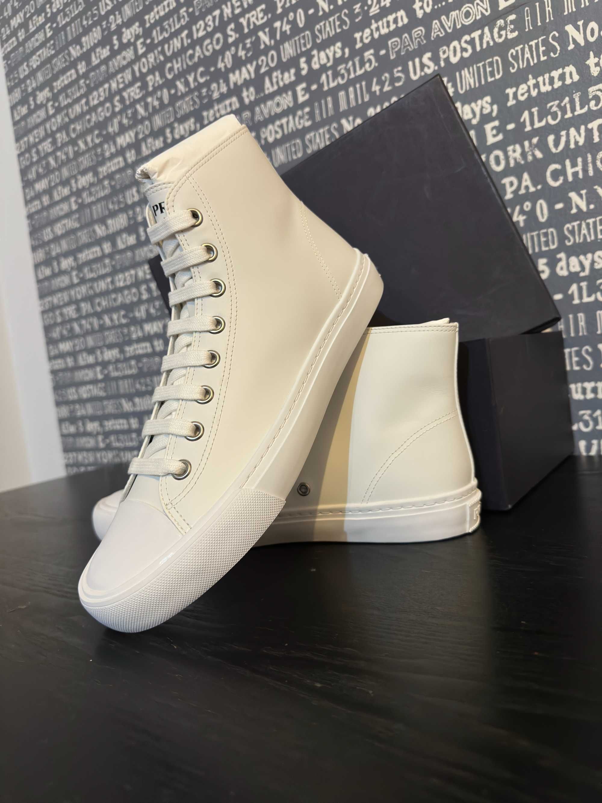 Prada Men's White High-Top Sneaker