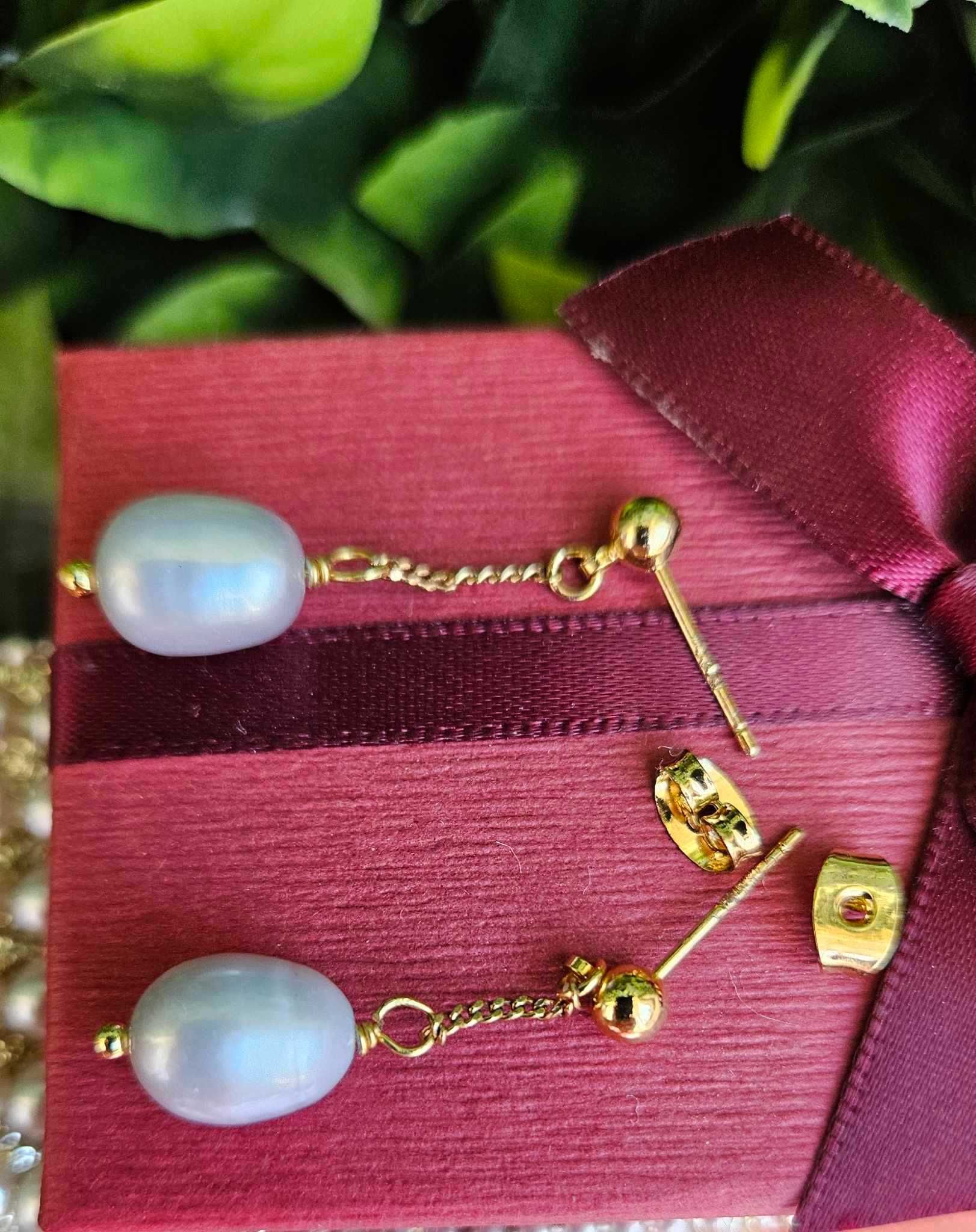 Cercei aur vechi 18k perla Tahiti