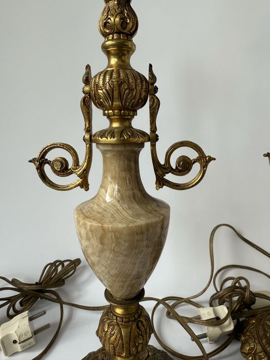 Винтидж лампи от минерал и месинг