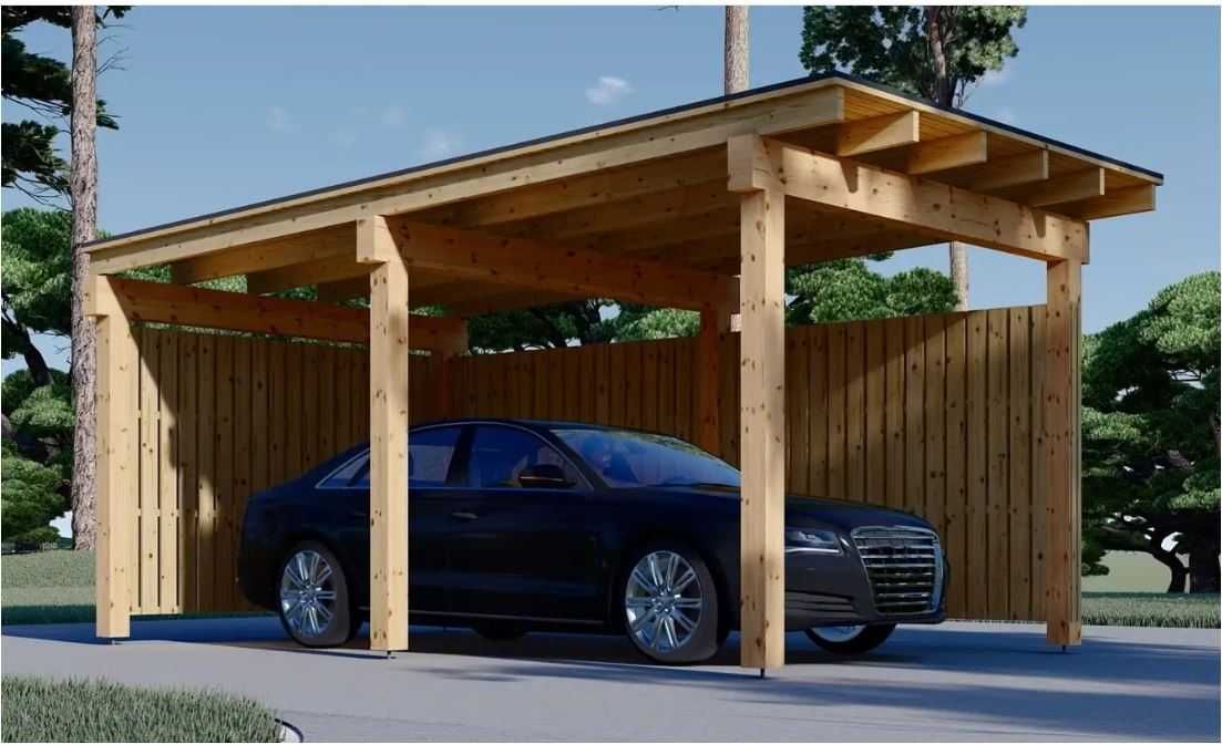 Structura carport lemn 4x6m