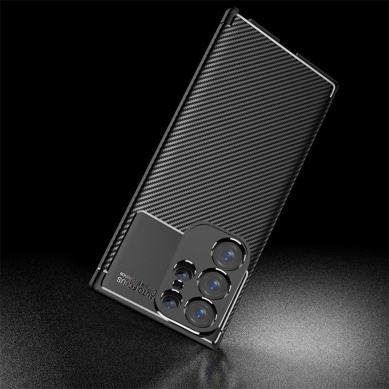 Husa Carbon Case Samsung S22/S23.S24 Plus Ultra Slim Neagra 0,5MM