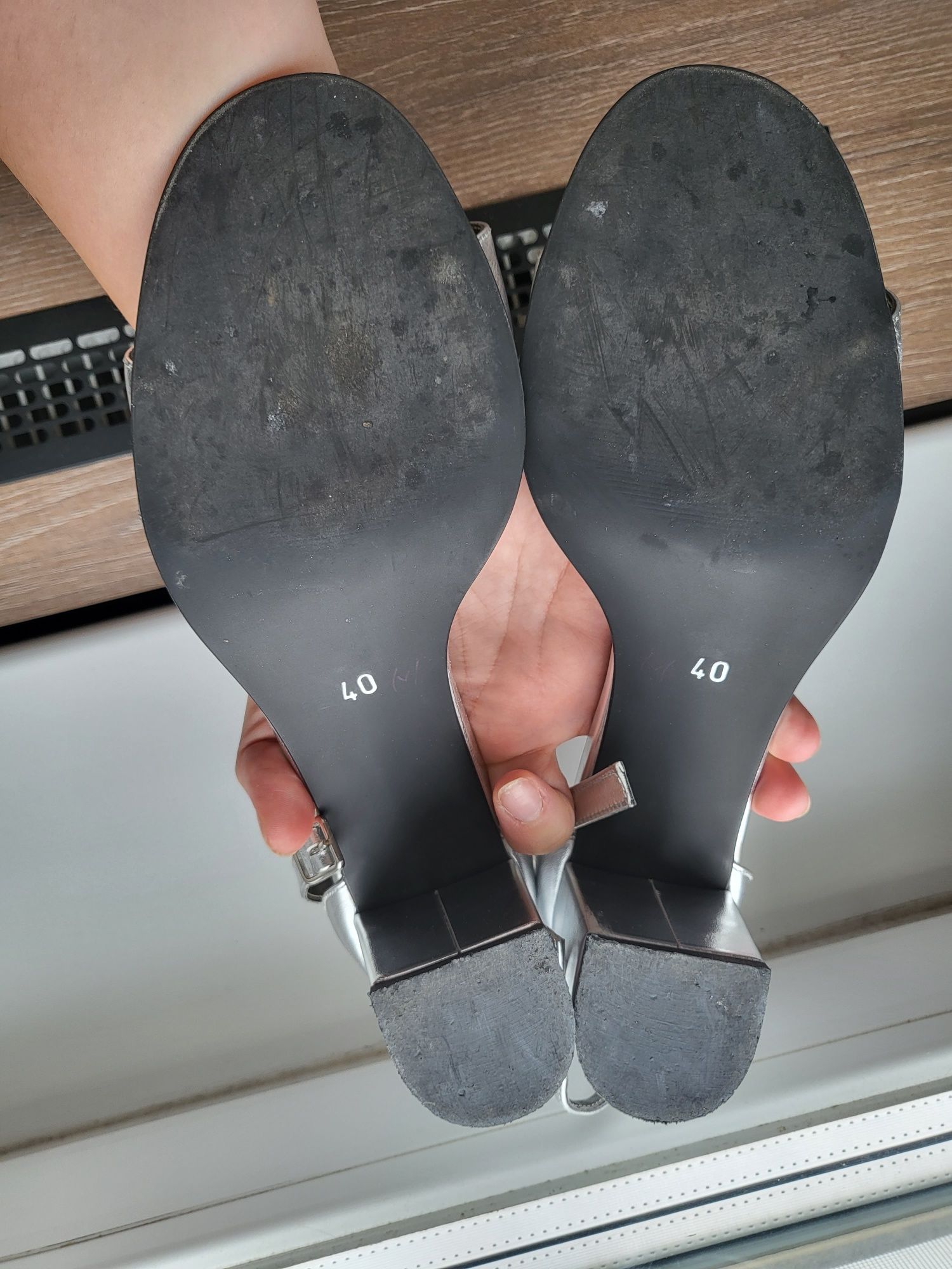 Sandale piele argintii Cathias Edeline - 40