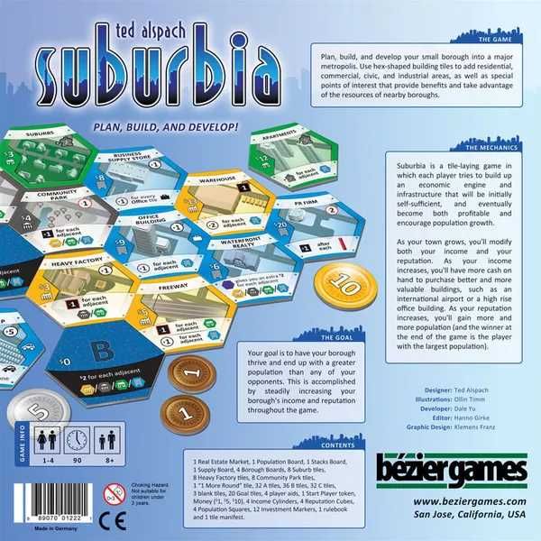 Suburbia joc de societate, board game, boardgame