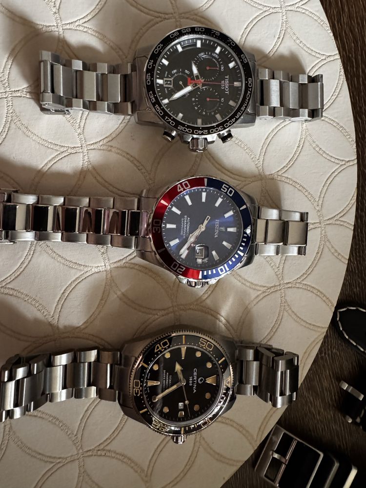 Лот часовници Longines, Certina, Tissot, Festina