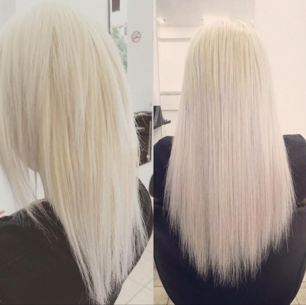 Extensii naturale cu bandă blond/alb Sungate 30cm