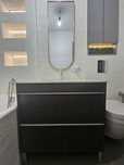 Set baie 80 cm: mobilier, chiuveta, baterie, oglinda