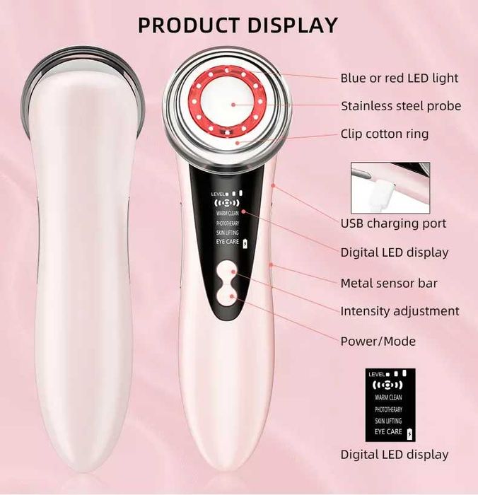 Aparat electric pentru masaj facial Întinerire piele, 4 in 1, NOU