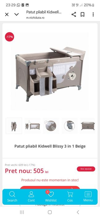 Pătuț  bebelusi in stare perfecta
