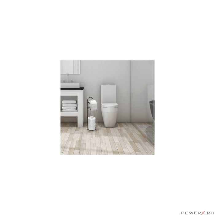 Suport pentru hartie igienica, metal, negru, 4 role Sepio