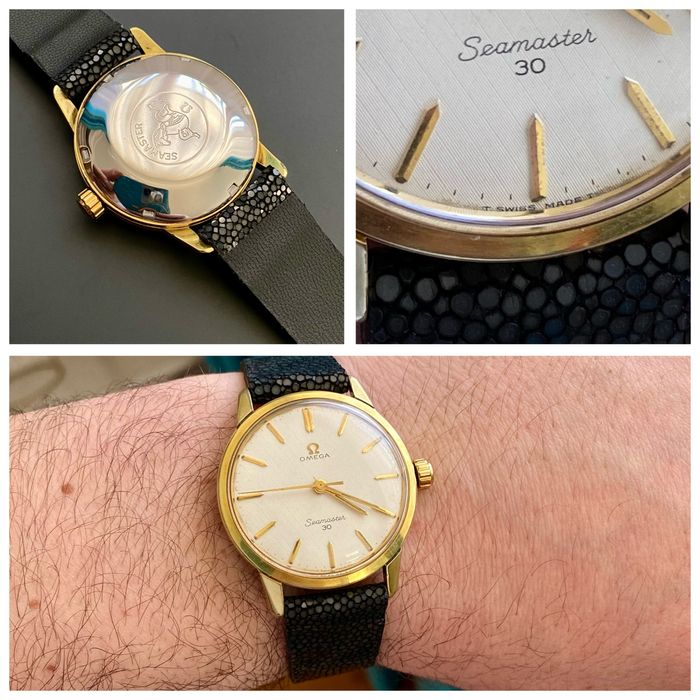 Ceas Omega Seamaster 30 ,Cadran LINEN ,placat aur 40 microni