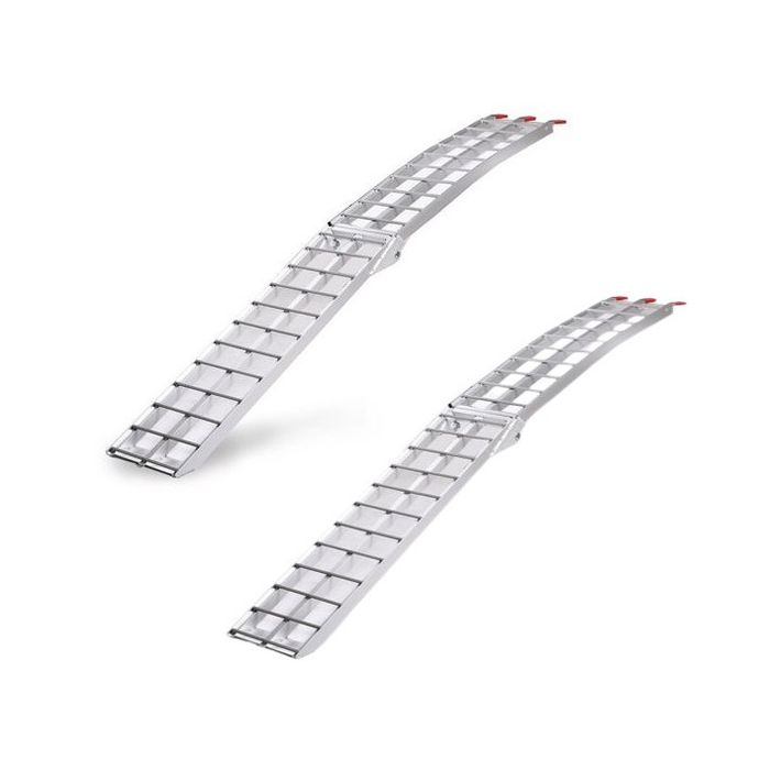 Set Rampe de incarcare motociclete, ZocoMoto, Aluminiu, Pliabile, Gri