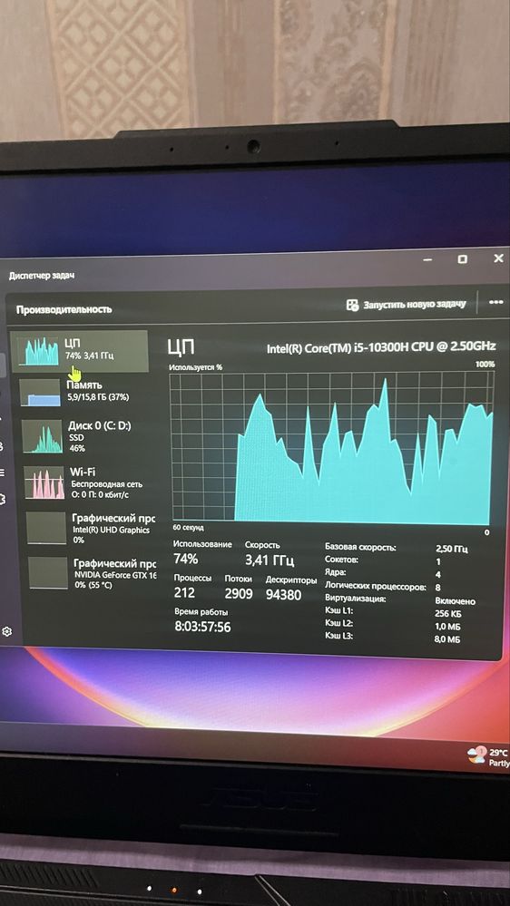 Asus TUF F15. i5-10300H. GTX1650. 16/512gb