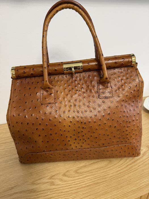 Geanta piele naturala de strut ,  brand italian  Pelle di Gialda