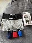 DKNY set 5 boxeri negru-gri-rosu-albastru-bleu marimea L noi