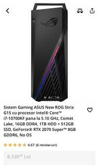 Sistem Gaming ASUS New ROG Strix G15