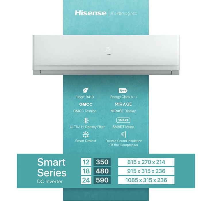 Hisense On Off  Smart DC Inverter все модели есть
