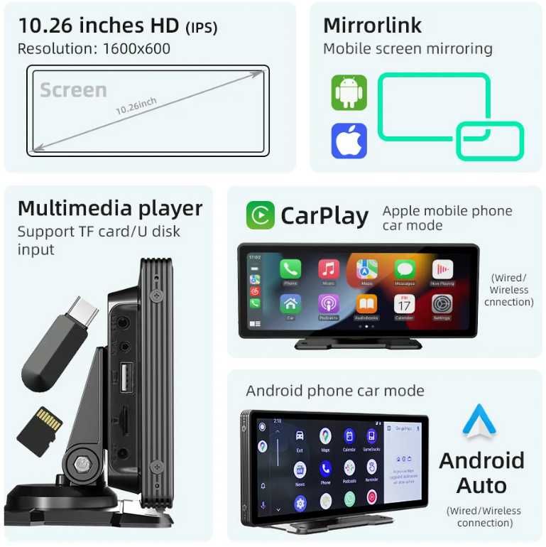 CarPlay / Android Auto дисплей поддържа WAZE + Стойка за БМВ Е90 Е91